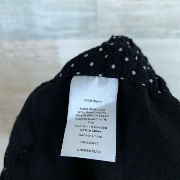 Talbots Fluid Challis Ankle Pants Black Polka Dot PullOn Womens Medium Petite MP - Picture 7 of 7